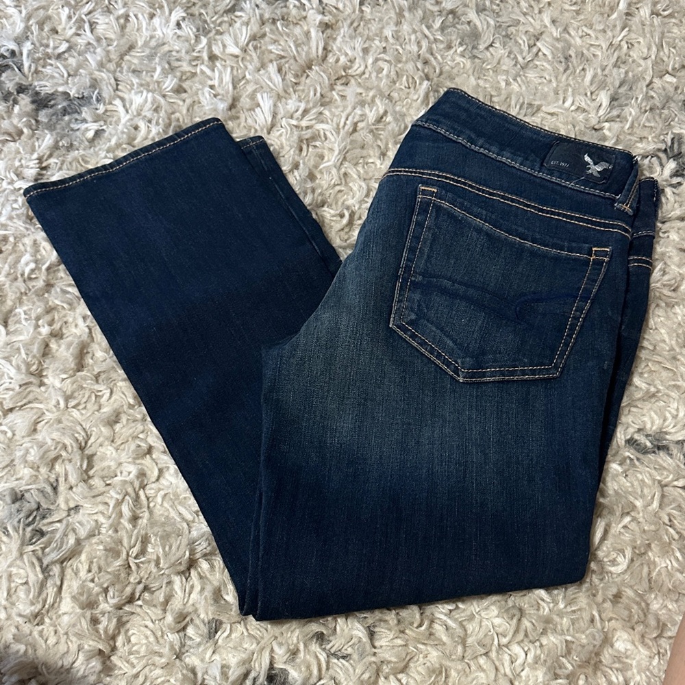 American Eagle Dark Blue Straight Leg Jeans